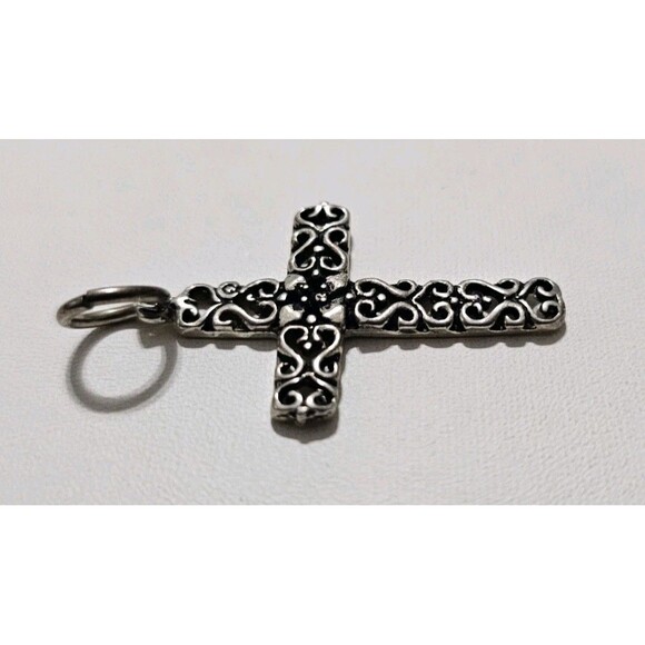 Vintage Sterling Silver Filigree Cross, Religious Jewelry, Christian Cross - Picture 2 of 6